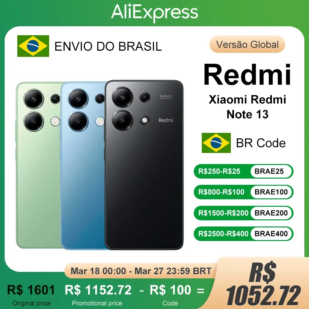 [Br/Sem Imposto] Smartphone Xiaomi Redmi 13 128gb 6gb - Verde
